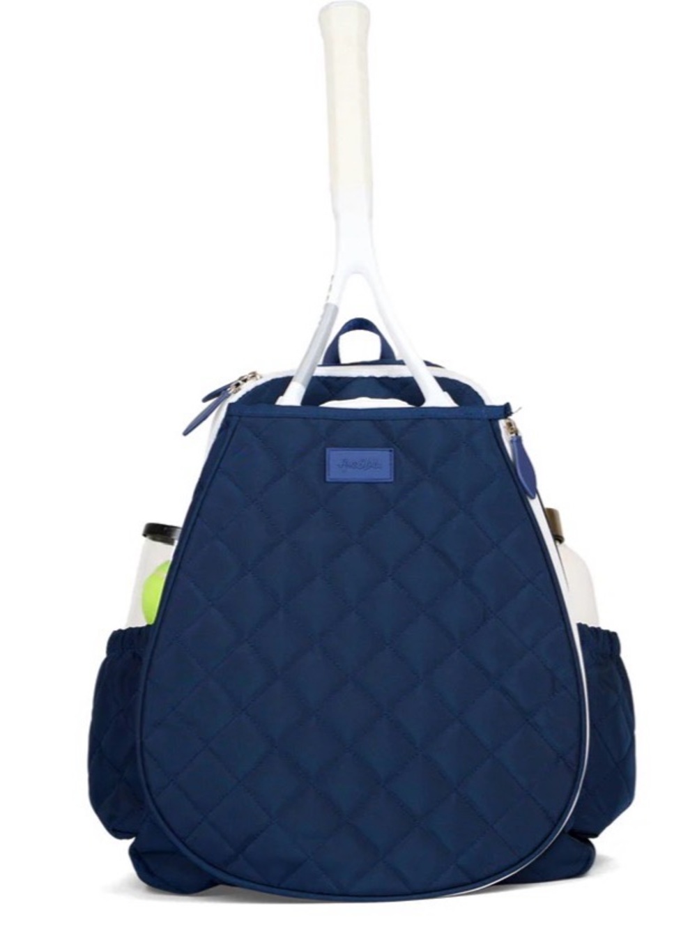 Quilted Navy Tennis Racket Backpack - Women